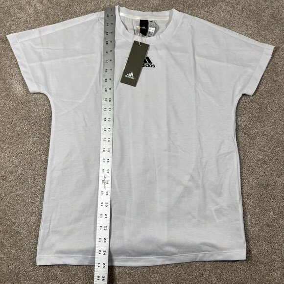 Adidas Womens S White Performance Moisture Absorbing Short-Sleeve T-Shirt NWT - Picture 5 of 6